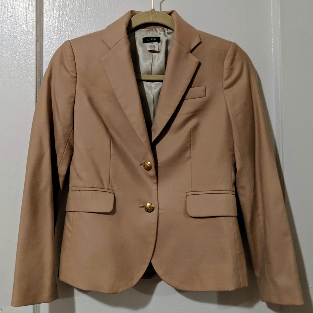 J. Crew 100% Wool Camel Classic Blazer Petite 0